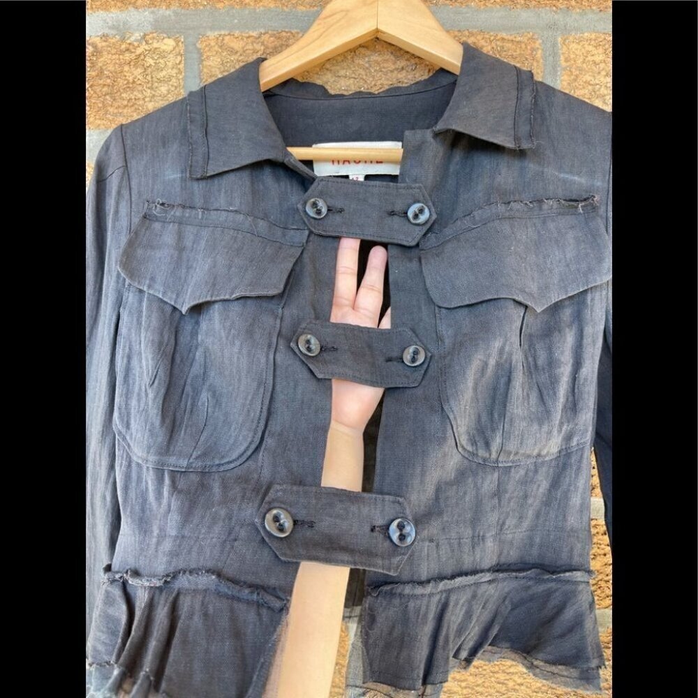 HACHE linen blend cropped jacket 42 - Picture 2 of 7